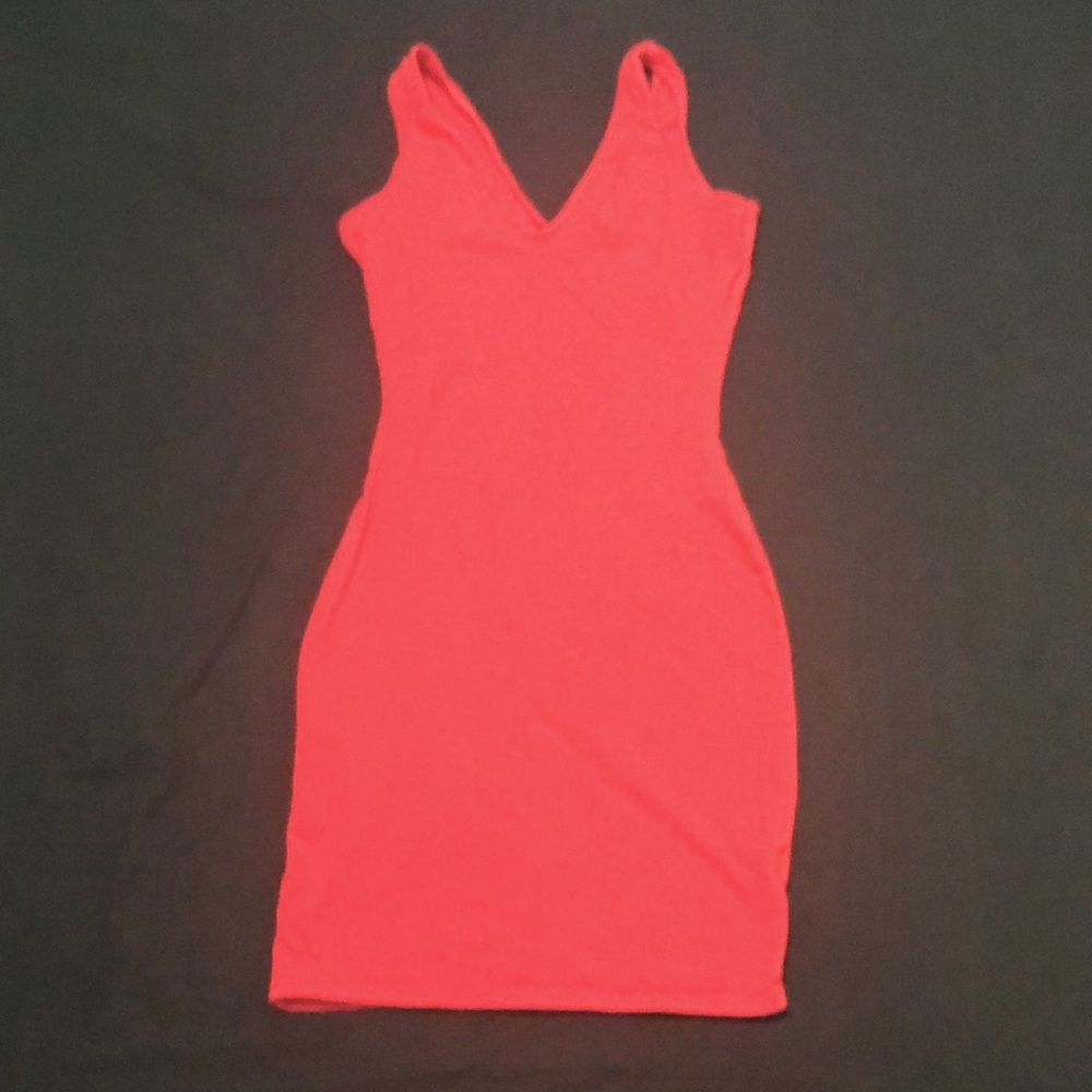 Fitted Barbie pink coral dress minidress mid thigh length comfortable cotton